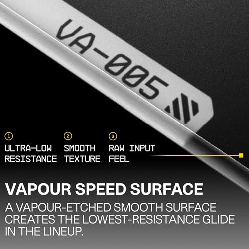 Wallhack VA-005 Glass Gaming Mouse Pad – Speed Surface, Large Mousepad for Esports, Smooth Low-Friction Glide, Tempered Glass, Ergonomic Low Profile, Durable & Portable with Carry Case | Vapour Black