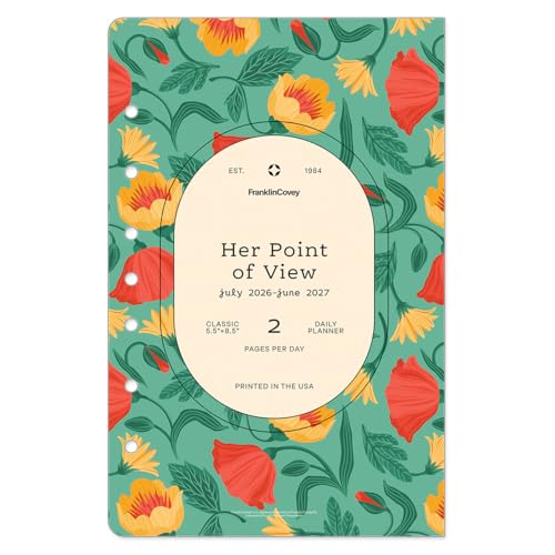 FranklinCovey - Her Point of View Ring-Bound Planner Refill | Two Pages Per Day (Classic, Jul 2026 - Jun 2027)