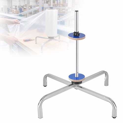 Manual Standing Wrapping Roll Stand, Vertical Bubbles Foam Wrap Roll Dispenser With Metal Frame, Length Adjustable 40-150cm & Easy Film Replacement, For Packaging Moving And Shipping Null 60cm