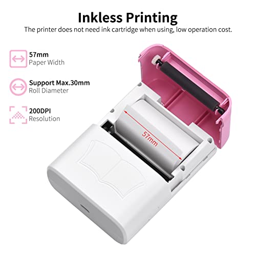 HBCDAAQ Mini Wrong Question Printer Portable Pocket Thermal Printer Photo Text Web Printer Inkless Printing(Blue)