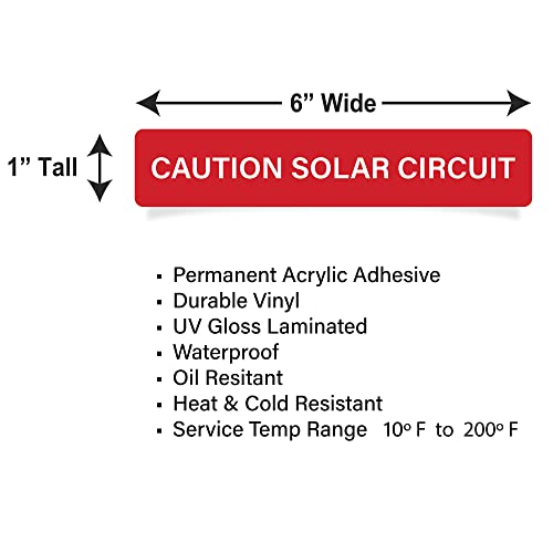 Caution Solar Circuit - Stickers | Vinyl Labels Roll (250 Count) | PV Solar System Install Label | 2020 | 2017 Code Requirements | Photovoltaic System Labels