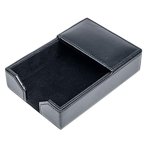Dacasso Black Bonded Leather Memo Holder, 4-Inch by 6-Inch (A1409)