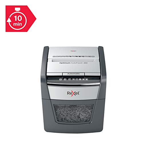 Rexel Optimum Auto Feed+ 45 Sheet Automatic Paper Shredder, Cross Cut, P4