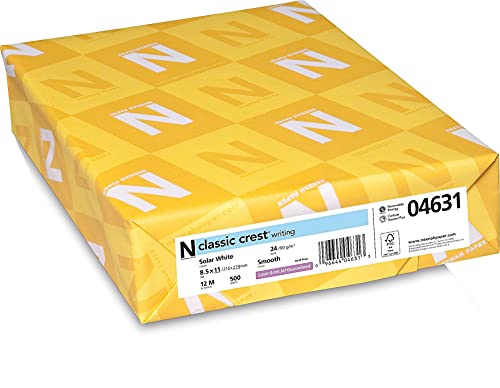 Classic Crest Premium Paper, 8.5" x 11", 24 lb, Solar White, 500 Sheets (04631)