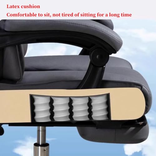 GIZNXBA Reclining Office Chair Big and Tall Office Chair with Adjustable Armrests and Backrest, High Back Large Executive Office Chair Lumbar Support Adjustment Managerial Chair(/Beige,A)