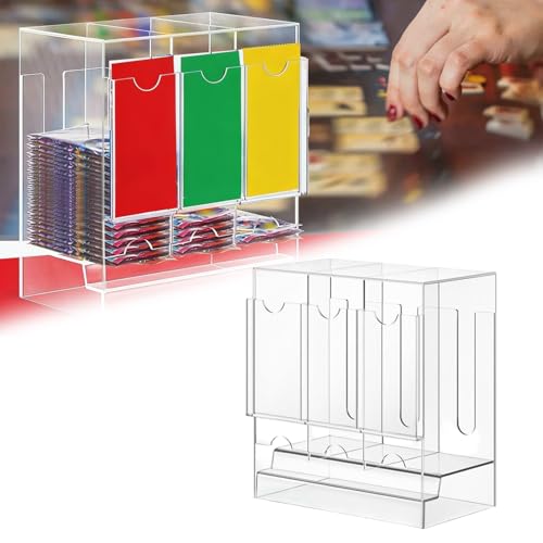 Vdaxvme Clear ABS Card Holder Box with Push Mechanism Clear Card Storage