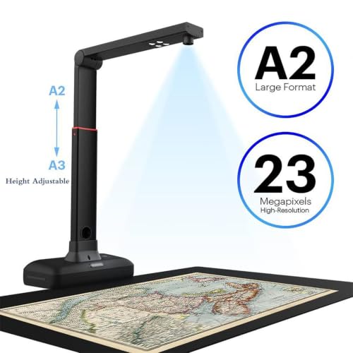 23MP Document Camera Scanner, A2 Large Format Book Scanner