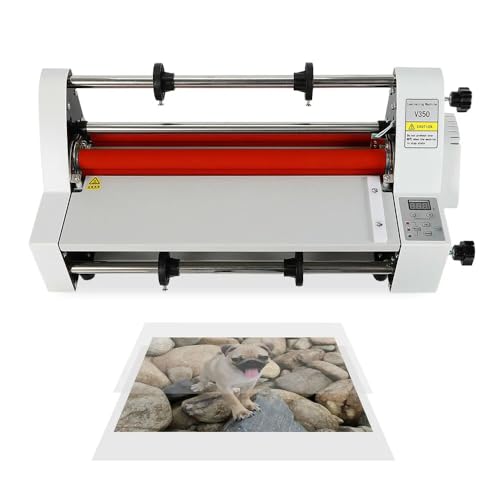 Hot Cold Roll Laminator Single and Double-Sided Heating Mode Laminating Machine Electronic Temperature Control Digital Display Full Mute