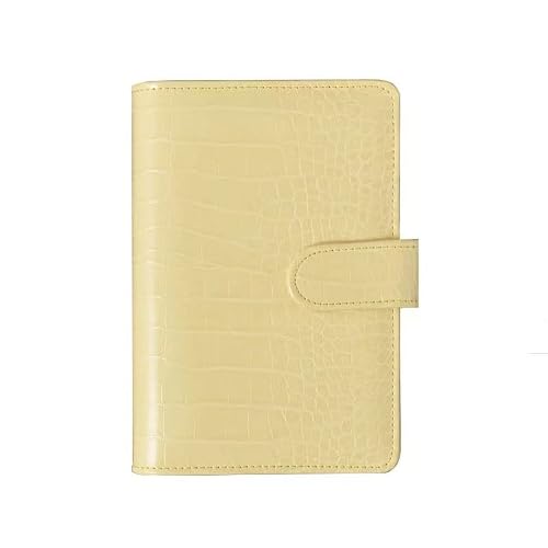 ONMYJFD A6 PU Leather Notebook 6 Binder for A6 Filler Paper, Loose Leaf Personal Planner Binder Cover with Magnetic Buckle Closure(Black)
