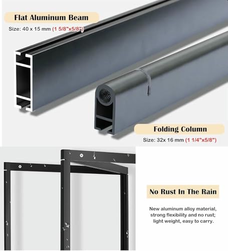 XDRGOOIUY Folding Painting Exhibition Display Rack with Picture Hanging Kit, Mobile Aluminum Exhibition Stand for Picture Frame, Art Gallery Fair Show Holder