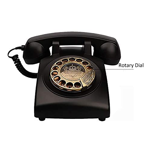 QUANGJN Corded Landline Telephone Vintage Antique Phones Classic Rotary Dial Home Phone Old Fashion Business Phones Office Decor