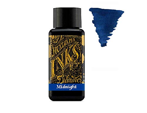 Diamine Fountain Pen Ink 30ml - Color Wheel - 6 x Bottles - Writers Blood, Sepia, Imperial Purple, Midnight, Hope Pink, Ultra Green