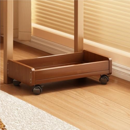 Rolling Book Cart, Mobile Bookcase with Wheels, Wooden Bookshelf, Multi-Layer Storage Rack for Bedroom, Small Space, Dormitory(19.7 * 9.8 * 4.3in)