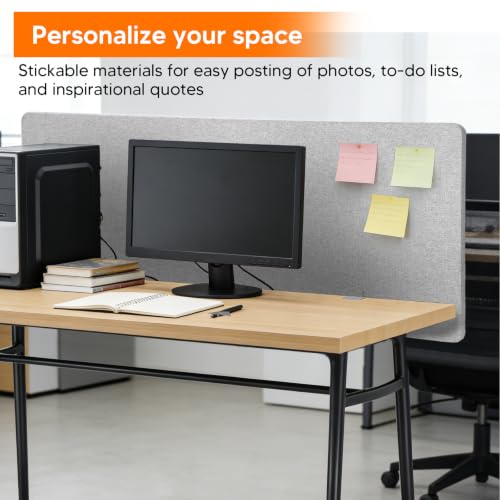 Generic 2 Pack Clamp-on Cubicle Partition Panel 61 x 24 Inch with 4 C-Type
