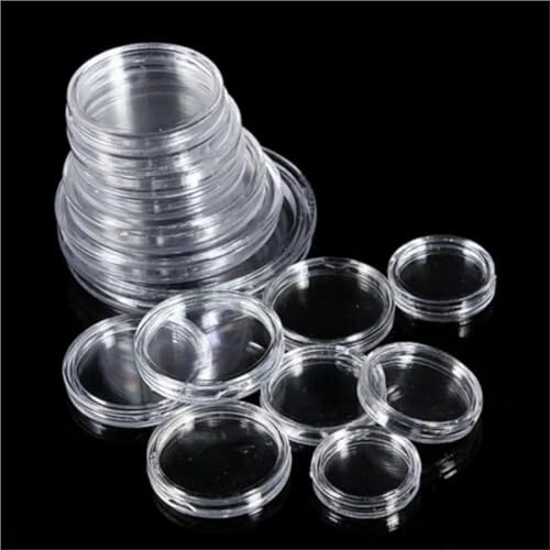 Commemorative Coin Protection Box 10pcs Coins Storage Clear Coinning Capsules Plastic Coin Case Protector Home for Silver Dollar(55mm)