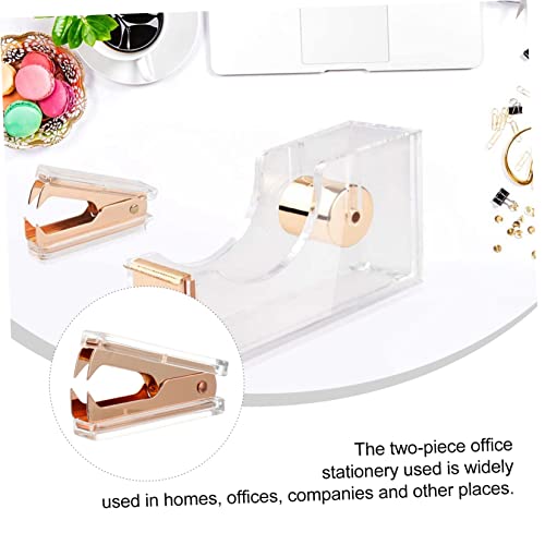 1 Tape seat Nail Remover Shipping Tape Dispenser Clear Tape Holder Paper Tape Dispenser Desk Accessories Staple Puller and Tape Dispenser Stationary Adhesive Tape Alloy Office (Golden 6.7X12CM)