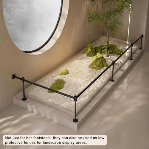 Bar Foot Rails, Floor-Standing, 304 Stainless Steel, Ergonomics