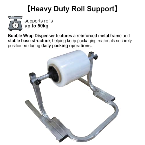 UILMLIO Bubble Wrap Support,Bubble Wrap Dispenser Stand - Heavy Duty Manual Bubble Film Holder with Tension Control, Tabletop Foam Holder with Anti-Slip Base 15cm