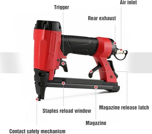 Professional Heavy Duty Stapler Pneumatic 20 Gauge Staple Gun Upholstery Stapler with 1260pcs Staples 1/4”to 5/8” Use for Carpentry