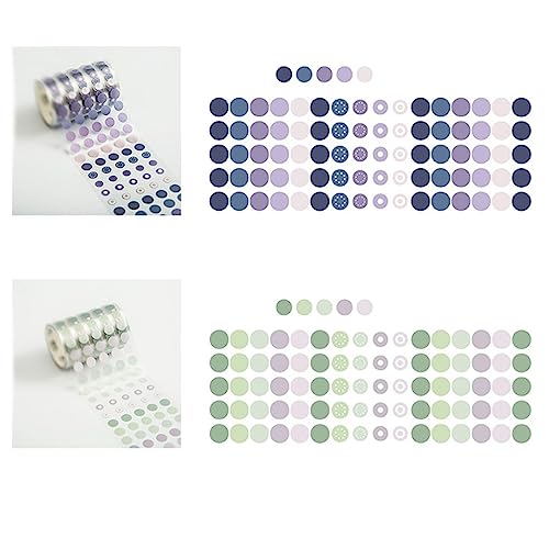 OISNGWNG 10Roll Color Dots Washi Tape PET Decorative Adhesive DIY Scrapbooking Sticker Label