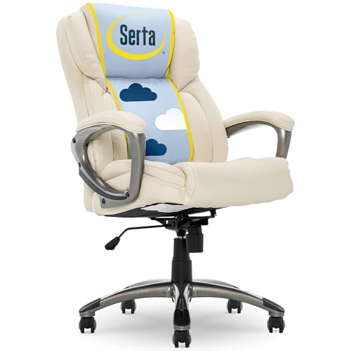 Serta Ergonomic Executive Office Chair with Lumbar Support, Leather Chair
