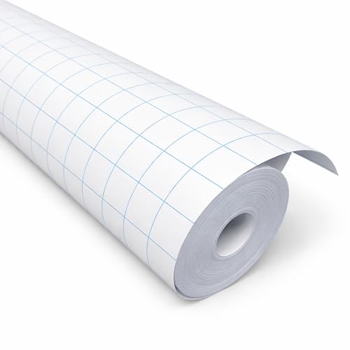 Geyer Instructional 1 Inch Graph Paper Roll – 36” x 200’ Blue Grid, Large Format Blueprint Paper, 24 lb Bond for Classroom, STEM, Math & Design Projects