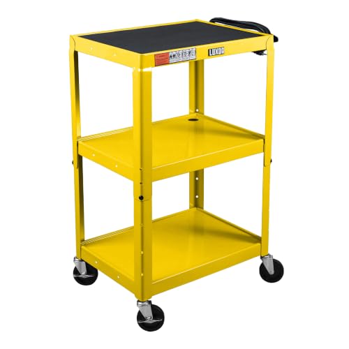LUXOR UCMT1-YW Adjustable-Height Steel Utility Cart - Yellow