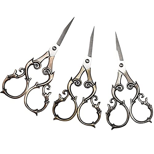 DSWMY Craft Scissors, Retro Style Craft Scissors Antique Stainless Steel Cutter for Embroidery Cross Stitch Sewing and Needlework