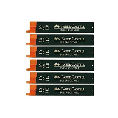 FABER-CASTELL Pack of 6 Boxes of 12 Super Polymer Leads 9069 S-HB 1 mm