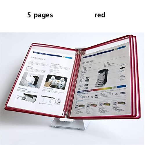 UMJIGF Catalog Display Rack, Desktop Reference System Small, 5 Panels, Holds 10 Sheets of A4 Paper, Factory Workshop Wall Hanging Operation Guidance,Gray