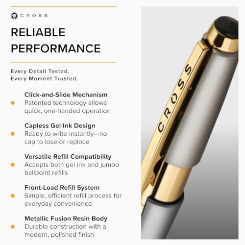 Cross Edge Sonic Titanium Selectip Rollerball Pen, Medium Point, Black Ink