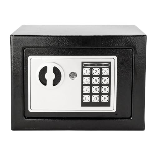ALINUOYQ Safe Box, Small Home Safe with Indicator Lights for Home Office Hotel Business, Fireproof Safe with Operating Instructions Emergency Key Expansion Bolts for Cash Jewelry