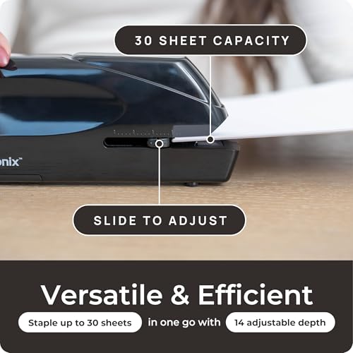 Eco Electronix Black Electric Stapler Pro - Automatic Desk & Office Stapler