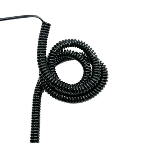 6 Cores Coiled Mains Flex Cable Multicored Spring Power Cord 1.25M 14-24AWG