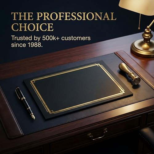 PaperDirect Black Certificate Jackets - Pack of 50, 9.5 x 12, Gold Double Foil Border - Perfect for Diplomas, Employee Recognition, Volunteer Appreciation, Award Ceremonies, Birthdays