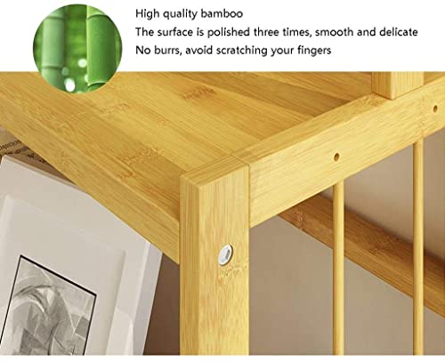 Modern Bookshelf 3 Tiers Bamboo Bookshelf Bookshelves Student Office Desktop Simple Storage Rack Small Bookcase,Open Shelving Books Holder Organizer (Color : 40 * 18 * 53cm)