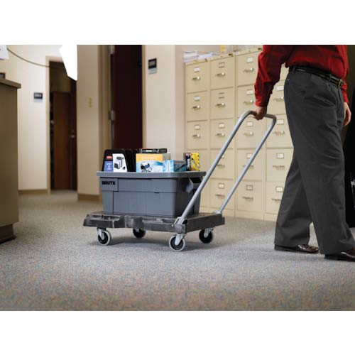 Rubbermaid Commercial Products Convertible Folding Utility Dolly/Cart/Platform Truck with wheels, 250 lbs Capacity, for Moving/Warehouse/Office
