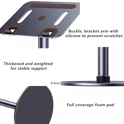 Xghwnpd Multimedia Stand Universal Laptop Raised Stand for Sitting Mode,Aluminum Floor Stand,Movable Laptop Computer Stand