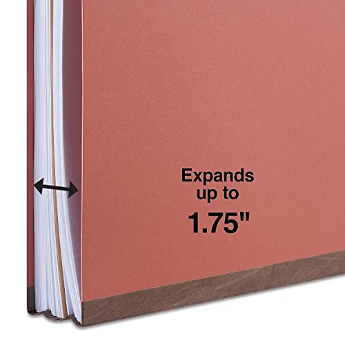 Staples Pressboard Classification Folder, Letter, 1-Div, Red, 20/Box