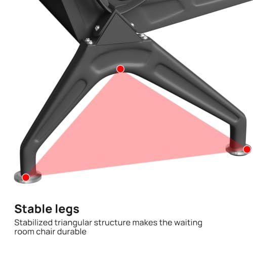 Waiting Room Chair with Arms Steel Frame Padded Reception Guest Chair