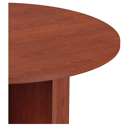 Alera ALEVA7142MC Valencia Round Conference Table with Legs, 29-1/2h x 42 dia., Medium Cherry