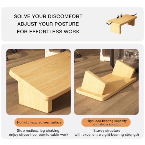 Ergonomic Foots Stool for Under Office Desks,20° Tilt Angle Wood Footrest,Prevent Slipping Footstool for Sofas(Color-1,40x24x15cm)