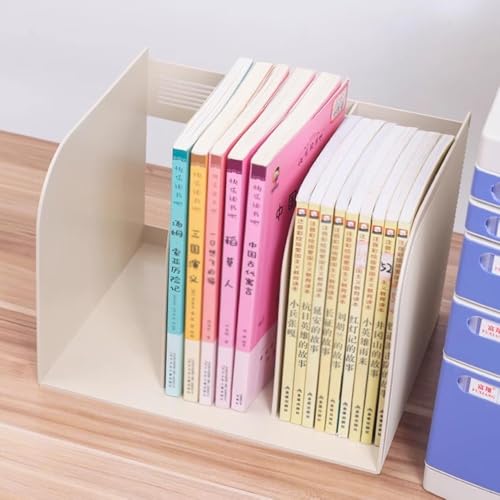 File Rack File Magazine Folder Holder 3 Compartment Documents Organizer Files Cabinet Shelf Letter Trays(White)