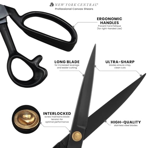 New York Central Professional Canvas Fabric Shears, 12", 5 Pack