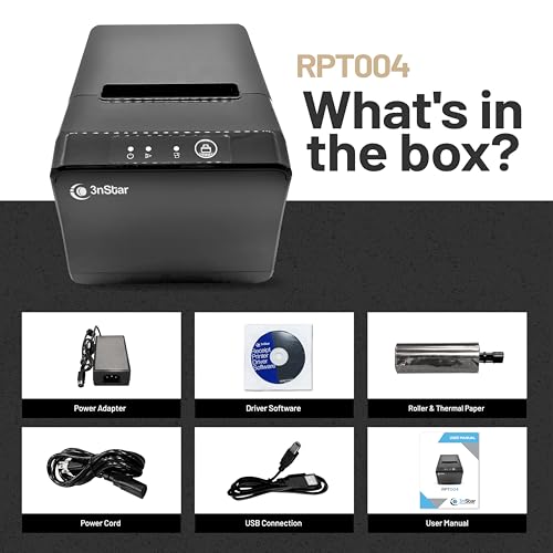 3nStar RPT004 Thermal Receipt Printer | 80mm POS Printer | USB & Ethernet | High-Speed 230mm/s | Auto Cutter, Wall-Mount, Compact Design | Restaurant, Retail, Kiosk, Hospitality Use