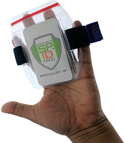 Bulk 25 Pack - Heavy Duty Water Resistant Armband ID Badge Holder with Resealable Red Zip & Rugged Adjustable Arm Band (Perfect Arm Ski Pass Holder for Lift Ticket) Secure Top Load by Specialist ID