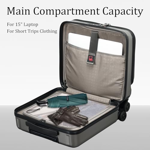 Kaleenie 16" Carry On Briefcase Luggage with 2 Laptop Compartments