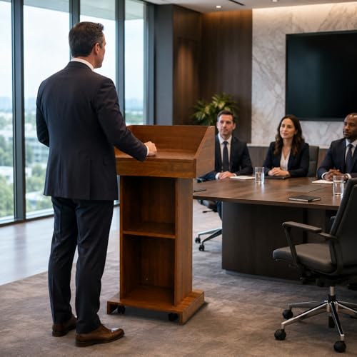 BGEDL Floor Standing Podium Speaking Lectern Stand Portable Podium Stand