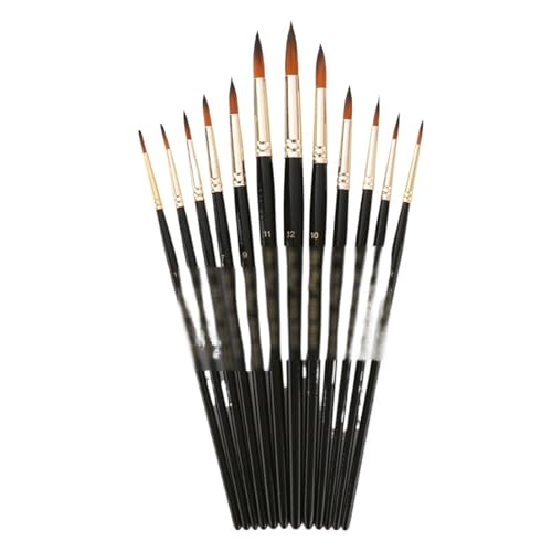 Nylon Bristle Brushes Two-Colour Round Tip Watercolour Art Painting