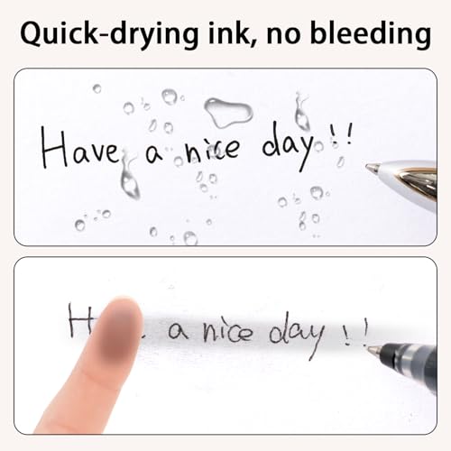 deli Gel Pens, 100 Pcs Retractable Pens Black Ink, Medium Point Pen 0.7mm